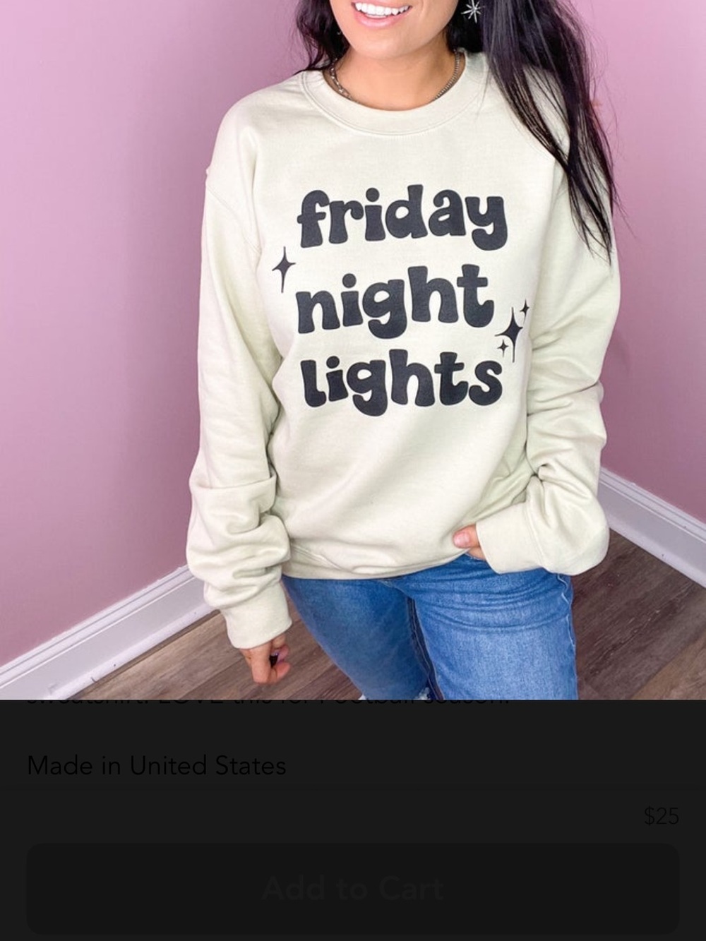 Friday Night Lights Cream Graphic Sweatshirt